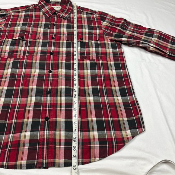 Orvis Mens Lightweight Button Down Hiking Shirt Sz Large Plaid Red/Black A9 - Picture 8 of 8